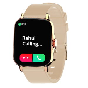 Maxima Max Pro X6 Calling Smartwatch, Gold with Peach Strap