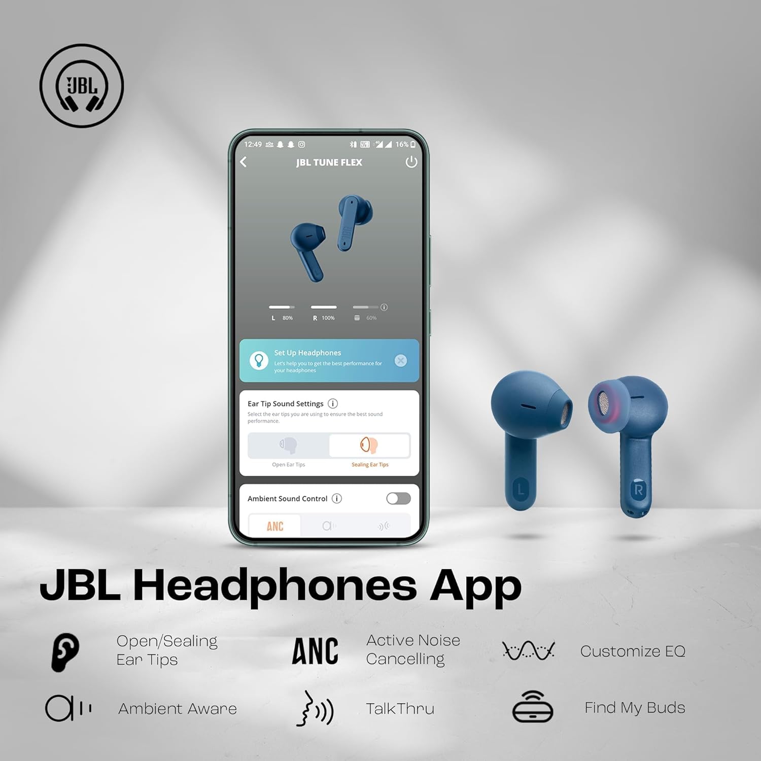 JBL Tune Flex  True wireless Noise Cancelling earbuds