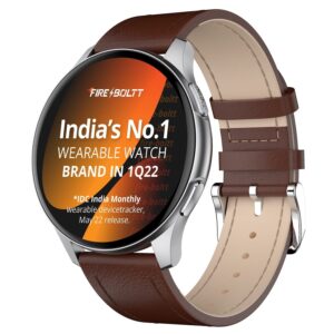 Fire-Boltt Invincible Bluetooth Calling Smartwatch, Brown Silver