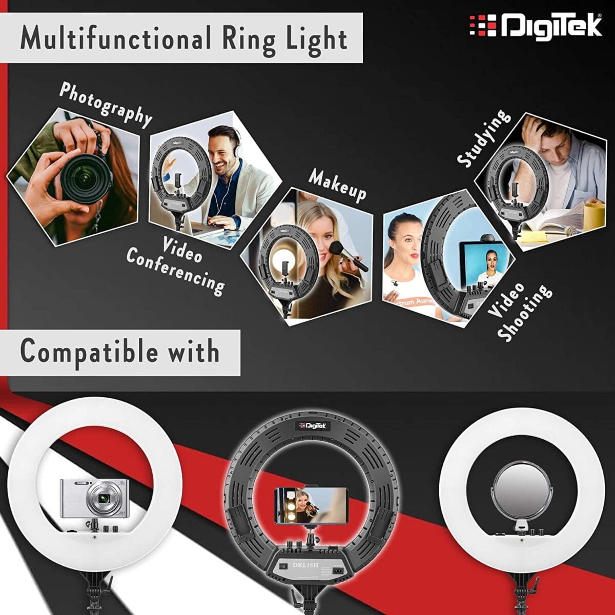 Digitek LED Ring Light DRL 18H 5 Shop Mobile Accessories Online in India