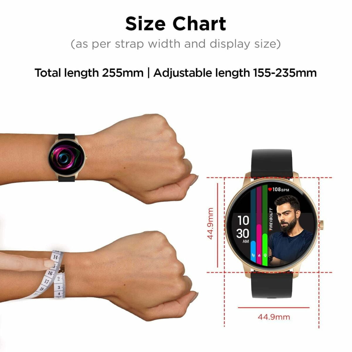 Fire Boltt Rage Full Touch Smartwatch Black Gold 4 Shop Mobile Accessories Online in India
