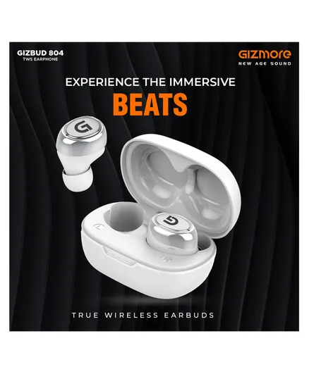 GIZMORE TWS 804 Bluetooth 5.0 in Ear Wireless Earbuds with Noise Isolation White 2 Shop Mobile Accessories Online in India