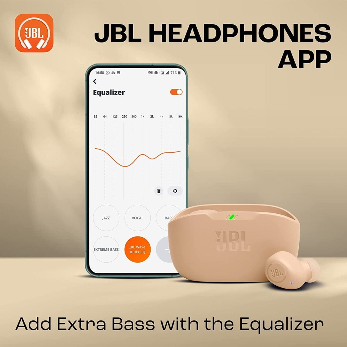 JBL Wave Buds in Ear Earbuds TWS with Mic Beige 3 Shop Mobile Accessories Online in India