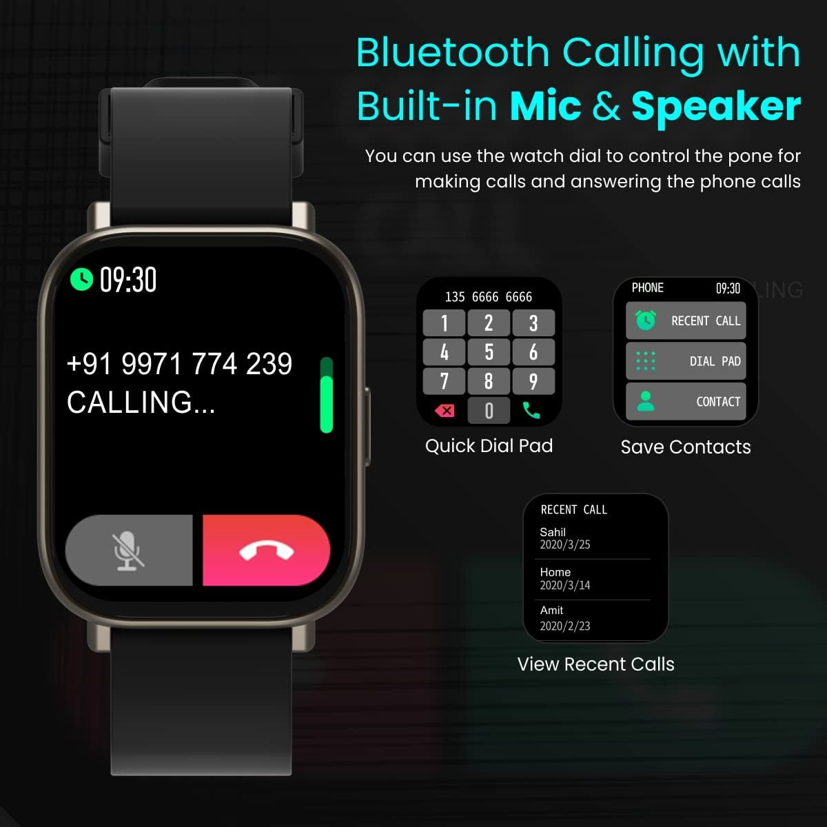 Kronos Y1 Bluetooth Calling Smart Watch Black 9 Shop Mobile Accessories Online in India