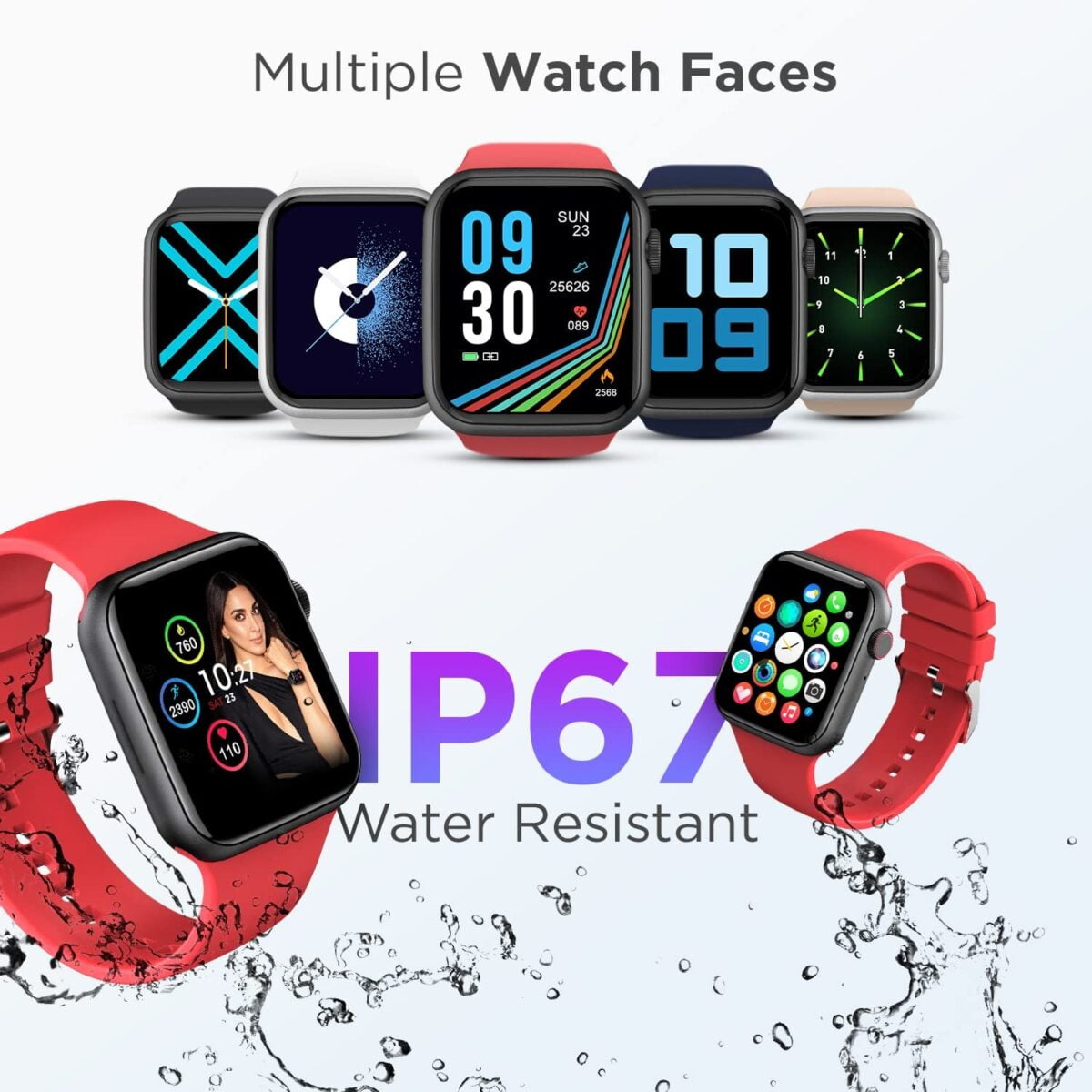 Ring Plus Bluetooth Calling Smartwatch Red Black 2 Shop Mobile Accessories Online in India