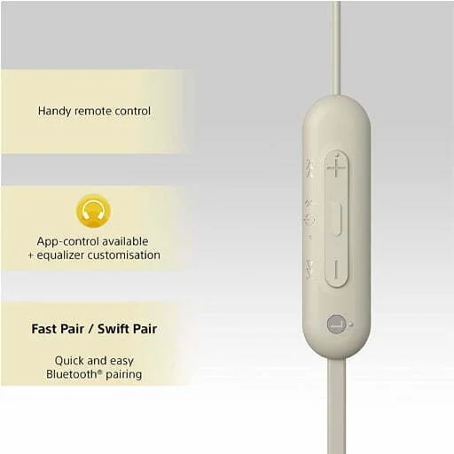 Sony wi c100 wireless headphones beige 2 sony wi-c100 wireless headphones