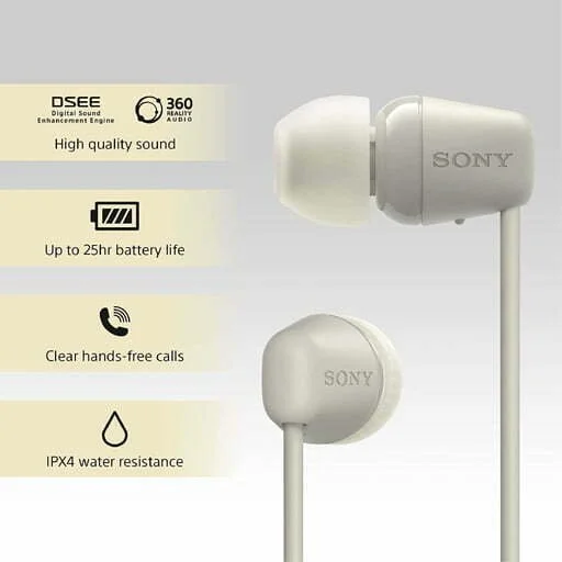 Sony wi c100 wireless headphones beige 8 sony wi-c100 wireless headphones