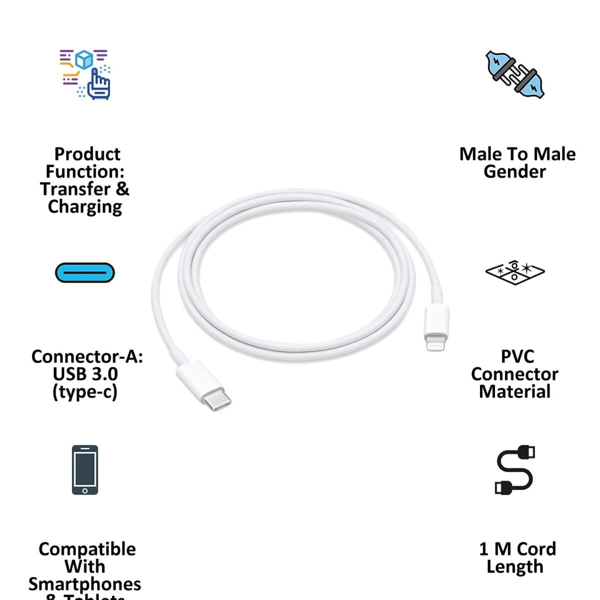 USB C Lightning Cable 1 Mtr Apple 5 Shop Mobile Accessories Online in India