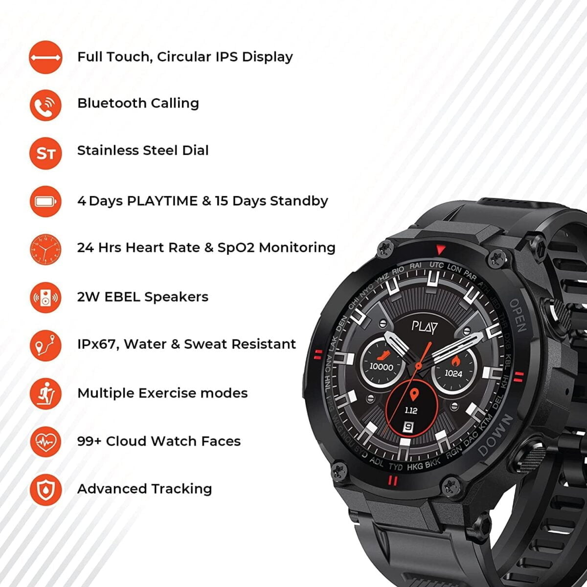 World of play strength smartwatch black 5 Shop Mobile Accessories Online in India