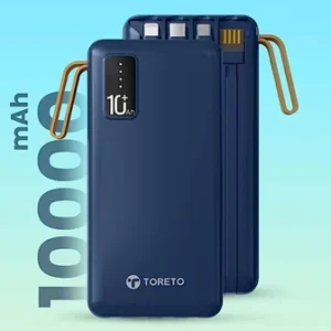 Toreto Blue 10000 mAH Trinity Pro Power Bank