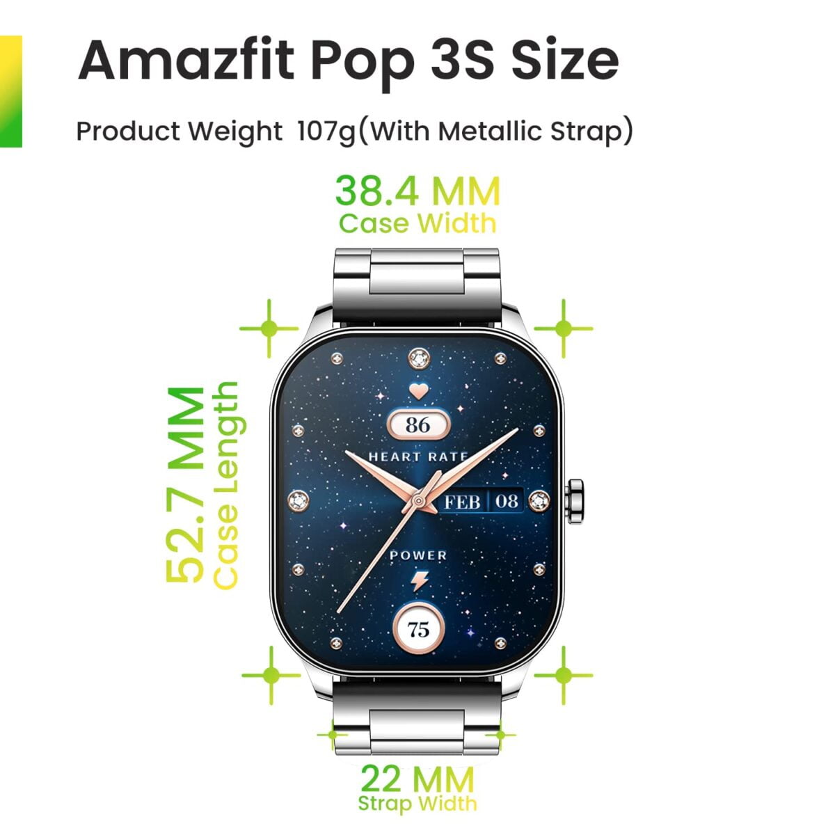 Amazfit pop 3s smart watch metallic silver 2 amazfit pop 3s smart watch
