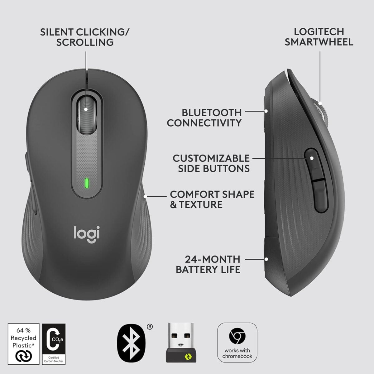 Logitech signature m650 wireless usb mouse 10 logitech signature m650 wireless usb mouse