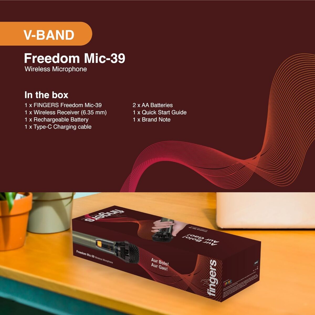 Fingers freedom mic-39 wireless microphone
