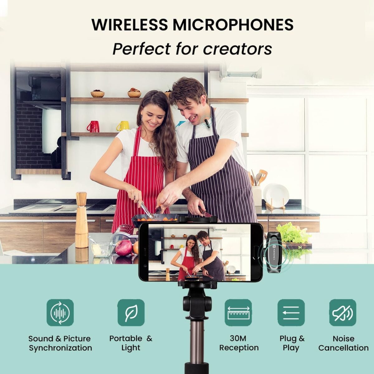Portronics dash 7 omnidirectional type c wireless microphone