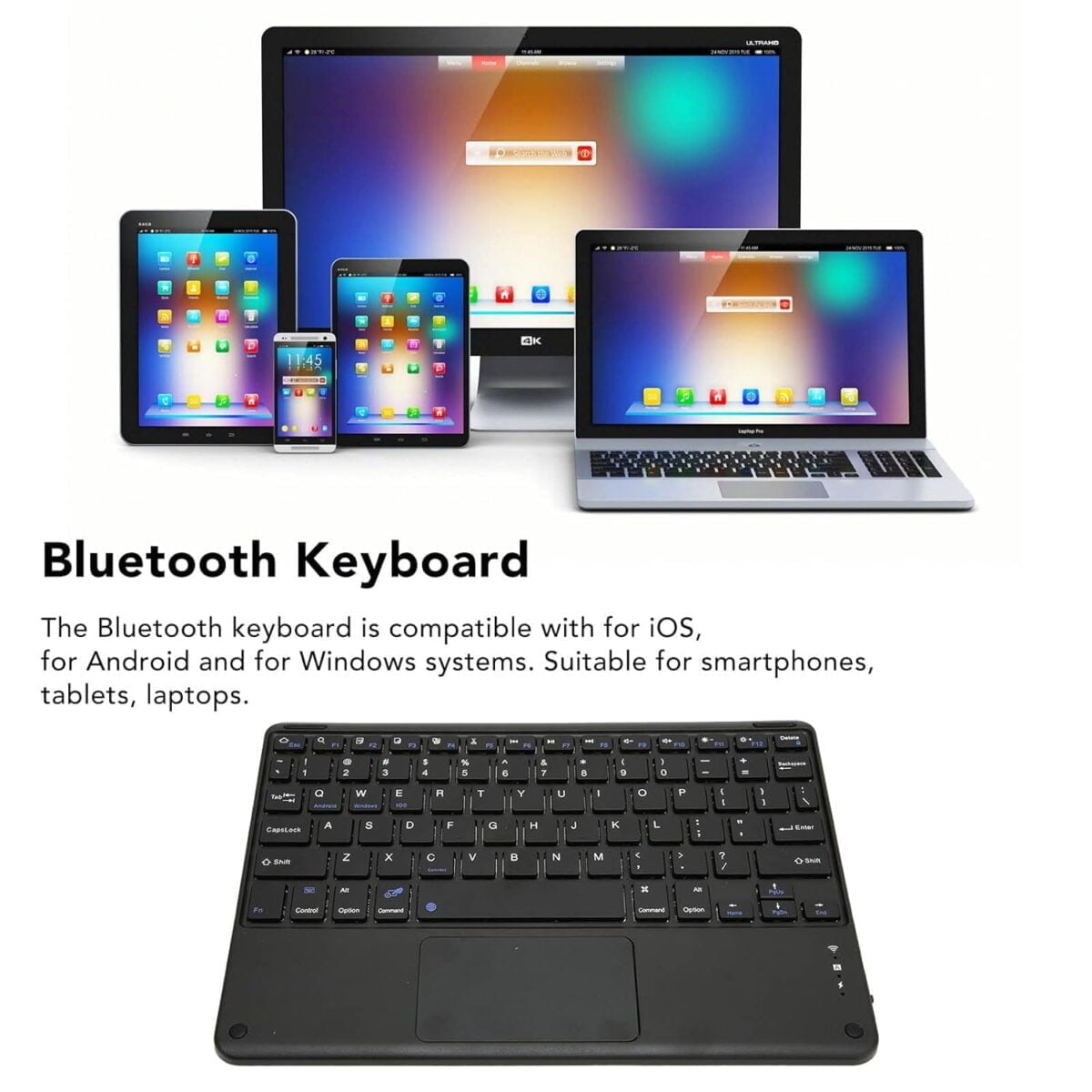 Helonics rechargeable bluetooth 5. 0 keyboard with touchpad 2 helonics rechargeable bluetooth 5. 0 keyboard with touchpad