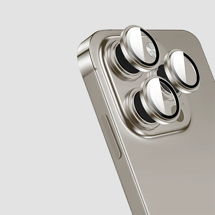 GRIPP Focal Camera Lens Protector 3N1 Compatible with iPhone 15 Pro (Grey-Gold)