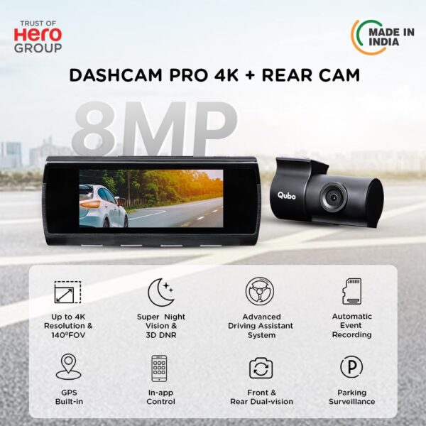 Qubo dashcam pro 4k car dash camera 2 qubo dashcam pro 4k car dash camera