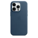 iPhone 15 Leather Case with MagSafe (Pacific Blue)