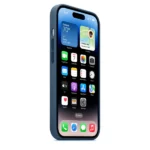 iPhone 15 Leather Case with MagSafe (Pacific Blue)