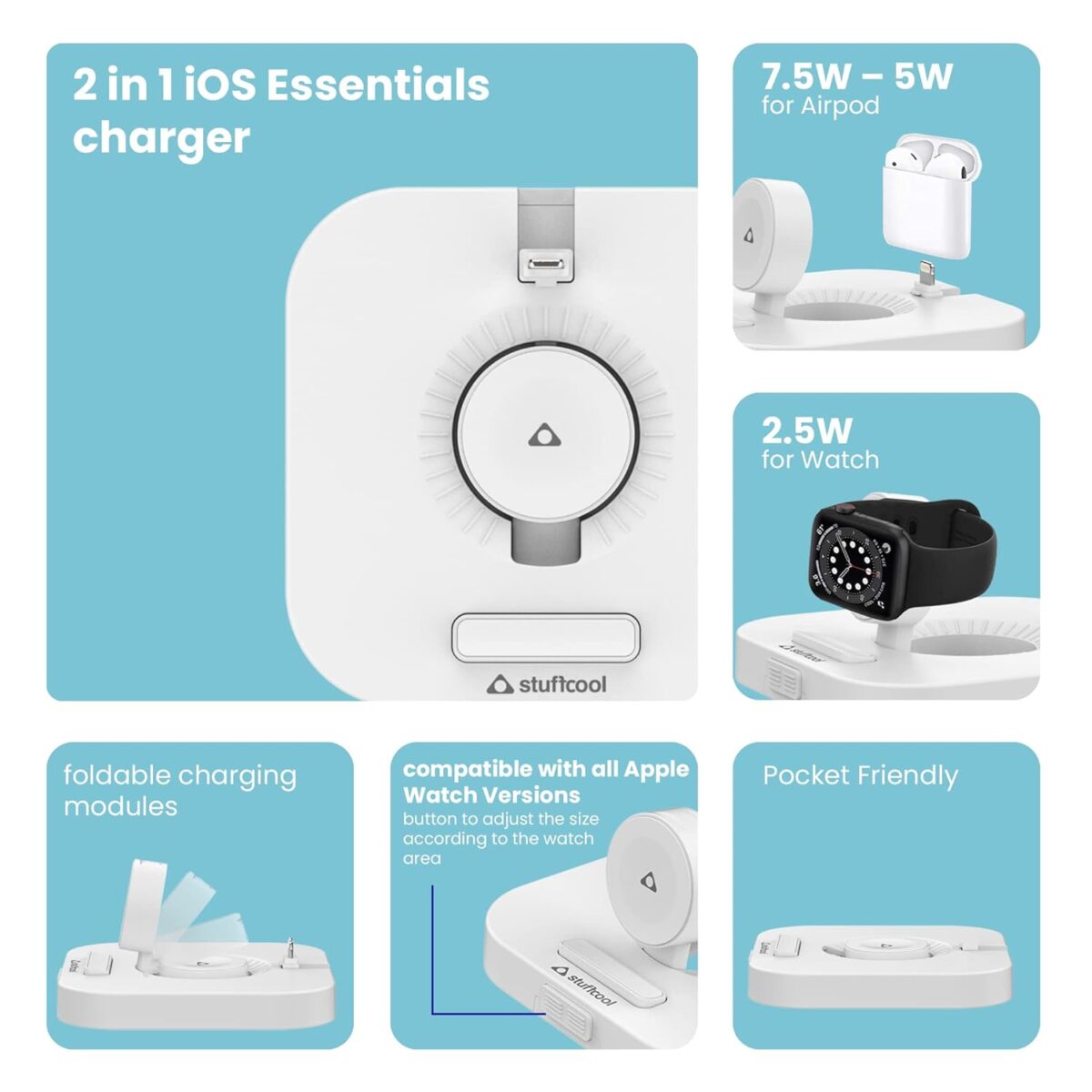 Stuffcool aw009 2 in 1 apple watch and air pods charger 6 stuffcool aw009 2 in 1 apple watch and air pods charger