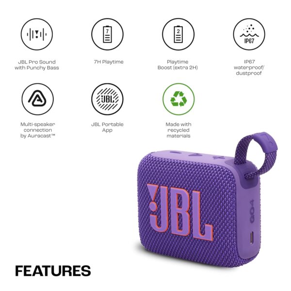 Jbl go 4 wireless ultra portable bluetooth speaker purple 2 jbl go 4 wireless ultra portable bluetooth speaker