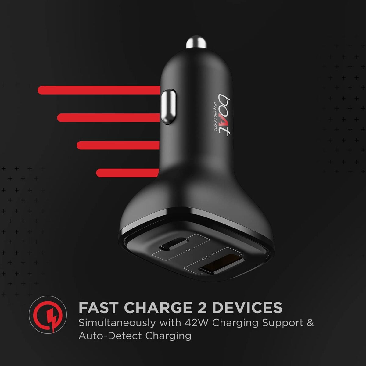 Boat dual port qc-pd 24w fast car charger