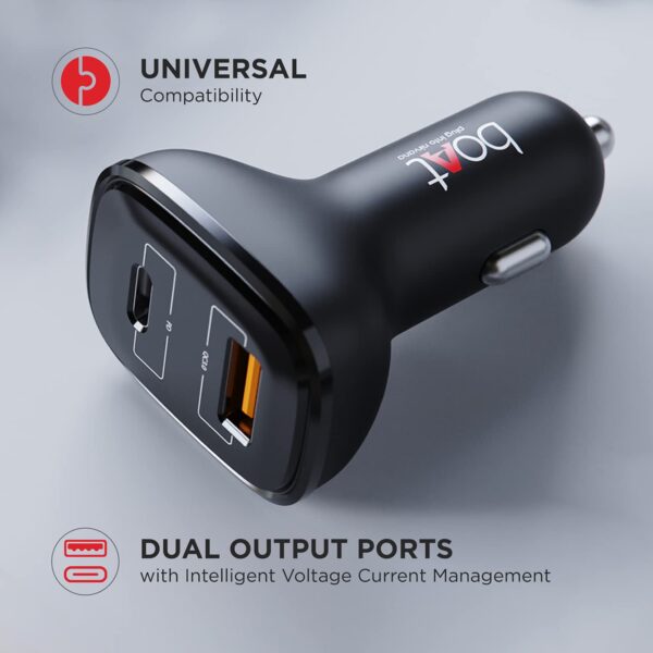 Boat dual port qc-pd 24w fast car charger