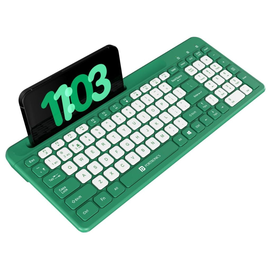 Portronics Bubble Square Wireless Keyboard (Green)