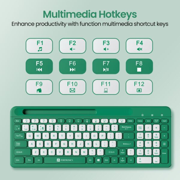 Portronics bubble square wireless keyboard green 4 portronics bubble square wireless keyboard