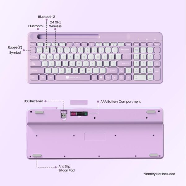 Portronics bubble square wireless keyboard purple 2 portronics bubble square wireless keyboard