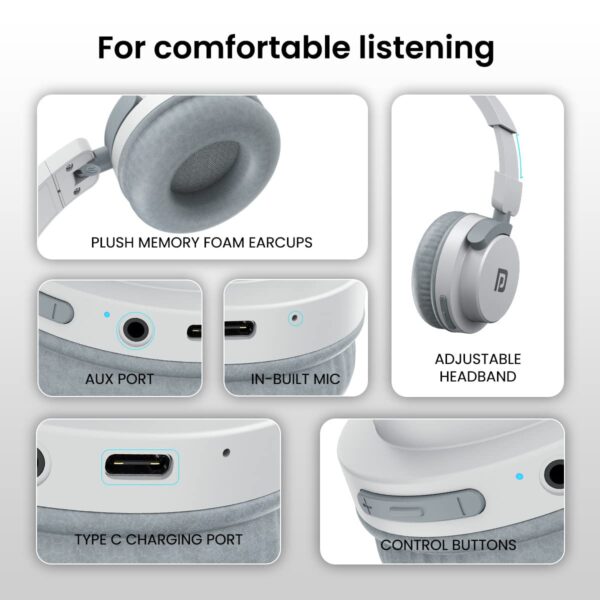 Portronics muffs m2 bluetooth headphones white 4 portronics muffs m2 bluetooth headphones