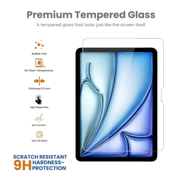 Hd clear tempered glass for ipad air 11 4 hd clear tempered glass for ipad air 11,ikare hd clear tempered glass,ipad air 11 (2024) screen protector,tempered glass protector,ultra-clear ipad screen cover,anti-fingerprint ipad air protector