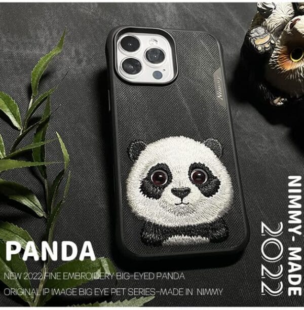 Panda iphone 16 embrided case nimmy 5 nimmy design big eye pet series for iphone 16