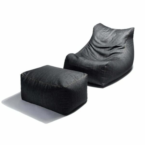 Denim lounger bean bag black lounger bean bag