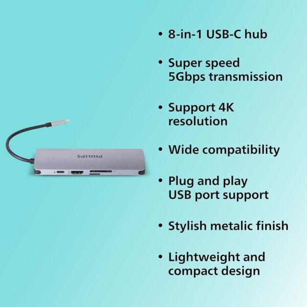 Philips 8 in 1 usb type c hub 3 philips 8 in 1 usb type-c hub