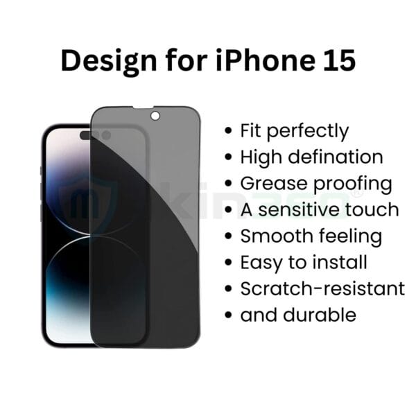 Tempered glass product set iphone 15 2 1 mskin360 privacy tempered glass for apple iphone 15