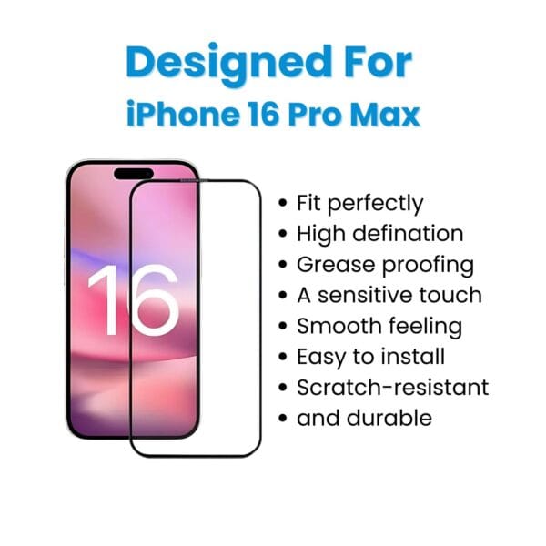 Iphone 16 pro max hd clear gorilla tempered glass 4 iphone 16 pro max tempered glass